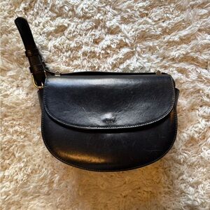 A.P.C. Genève Black Leather Crossbody Bag